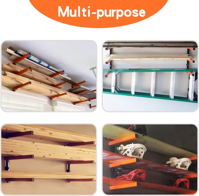 Ultrawall Wall Mount Wood Organizer and Lumber Storage Metal Rack with 3-Level - Indoor & Outdoor Use, 2 Pack - Image 5